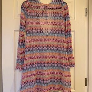 H&M Pink and Blue Wave Pattern Swim Coverup